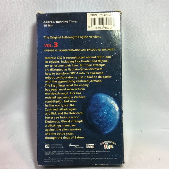 Robotech VHS Volume 3 FHE Family Home Entertainment - Picture 2 of 6